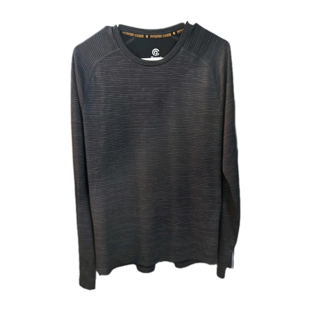 NWT Champion POWER CORE Size M‎ Mens BLK Crew Neck Long Sleeve Athletic Top 403